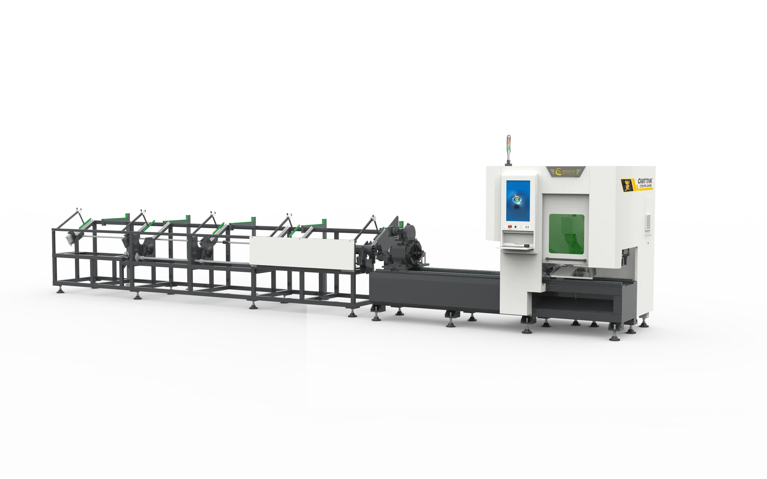 CTK-P9-LN-BD semi-automatic double-chuck bevel laser tube cutting machine